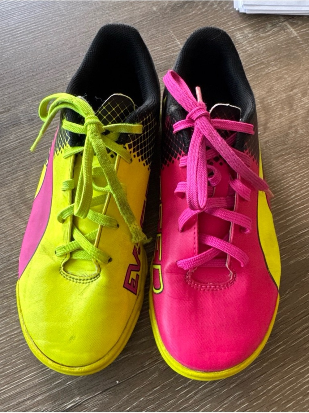Puma Kids Neon Pink and Neon Yellow Sneakers